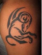A Tribal Aries Tattoo.